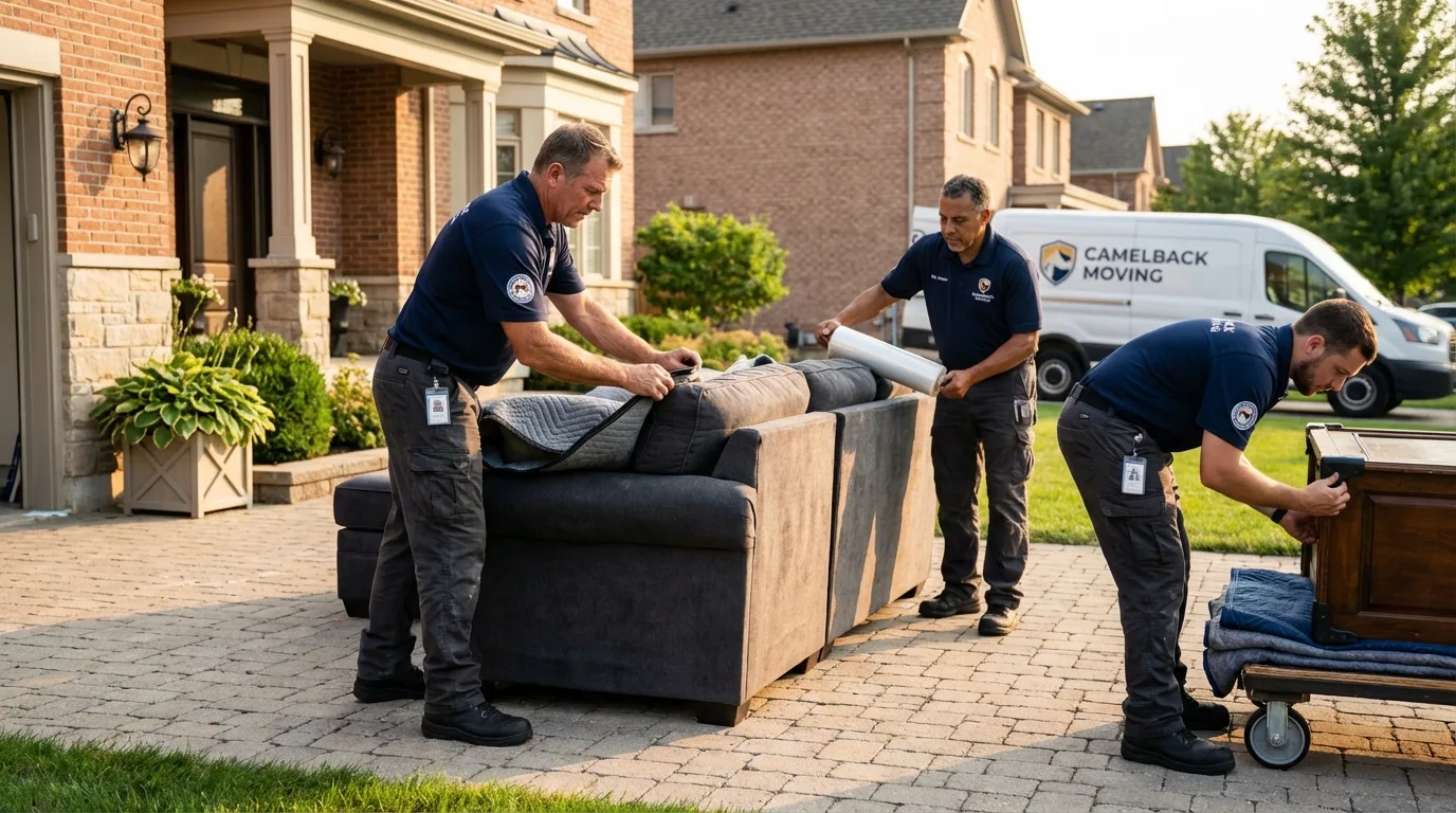 Large estate moving crew wrapping furniture in Aberdeen, SD